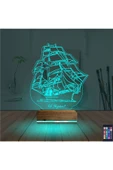 Kirppi 3d Lamba Gemi Kaptan V2 Kişiye Özel Masa Gece Lambası - 3