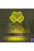 Kirppi 3d Lamba Kalp Sevgiliye Hediye V2 Kişiye Özel Masa Gece Lambası - 5
