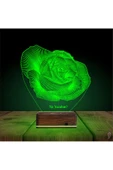 Kirppi 3d Lamba Gül Sevgiliye Hediye Kişiye Özel Masa Gece Lambası - 7