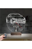 Kirppi 3d Saat Lamba Mercedes Araba Kişiye Özel Masa Gece Lambası - 2