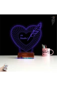 Kirppi 3d Lamba Kalp Sevgiliye Hediye V22 Kişiye Özel Masa Gece Lambası - 7