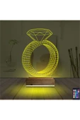 Kirppi 3d Lamba Tek Taş Yüzük Sevgiliye Hediye Masa Gece Lambası - 5