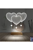SerenityHaven 3d Lamba Kalp Sevgiliye Hediye V3 Kişiye Özel Masa Gece Lambası - 2