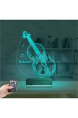 Kirppi 3d Lamba Keman Müzik Enstrüman V2 Kişiye Özel Masa Gece Lambası - 3