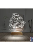 Kirppi 3d Lamba Gemi Kaptan V2 Kişiye Özel Masa Gece Lambası - 2
