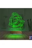 Kirppi 3d Lamba Gemi Kaptan V2 Kişiye Özel Masa Gece Lambası - 6