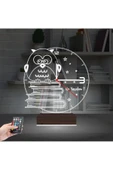 Kirppi 3d Saat Lamba Baykuş Kitap Öğretmene Hediye Kişiye Özel Masa Gece Lambası - 9