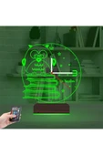 Kirppi 3d Saat Lamba Baykuş Kitap Öğretmene Hediye Kişiye Özel Masa Gece Lambası - 13