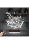 Kirppi 3d Saat Lamba Öğretmen Hediye Kitap Tasarım Kişiye Özel Masa Gece Lambası - 9