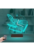 Kirppi 3d Saat Lamba Öğretmen Hediye Kitap Tasarım Kişiye Özel Masa Gece Lambası - 3