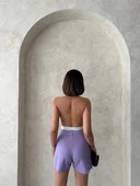 Kapaklı şort etek lila s208 thumbnail 2