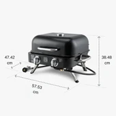 Kenmore KT-R40003-BK Gazlı 2 Ocaklı Masa Üstü Barbekü - Siyah - 5