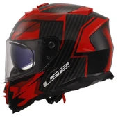 LS2 STORM 2 TRACKER KASK SİYAH - KIRMIZI - 3