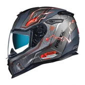 NEXX SX.100 GIGABOT KASK MAT GRİ - KIRMIZI - 1