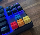 Renkli Blok Tuğla Tasarımlı Klavye Tuş Takımı (4’lü Set)  Mekanik Klavyelerle Uyumlu Keycap Seti - 1