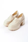 Kadın Femi Krem Cilt 8 cm Topuklu Platformlu Ayakkabı - 3