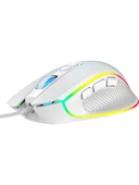 Claw's Nova V1 12800 Dpi Wide RGB Özel ABS Doku & Claw's Reflex Örgü Kablolu Ekstra Fire Butonlu Gaming Mouse - Beyaz - 4