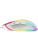 Claw's Nova V1 12800 Dpi Wide RGB Özel ABS Doku & Claw's Reflex Örgü Kablolu Ekstra Fire Butonlu Gaming Mouse - Beyaz - 2
