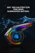 QASUL Rgb Işık Efektli Intercom Bluetooth Motosiklet Kask Kulaklığı Intercom Kulaklık thumbnail 7