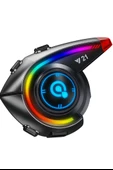 QASUL Rgb Işık Efektli Intercom Bluetooth Motosiklet Kask Kulaklığı Intercom Kulaklık thumbnail 1
