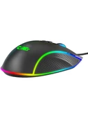 Claw's Nova V1 12800 Dpi Wide RGB Özel ABS Doku & Claw's Reflex Örgü Kablolu Ekstra Fire Butonlu Gaming Mouse - Siyah thumbnail 4