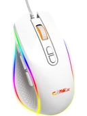Claw's Nova V1 12800 Dpi Wide RGB Özel ABS Doku & Claw's Reflex Örgü Kablolu Ekstra Fire Butonlu Gaming Mouse - Beyaz - 5