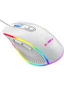 Claw's Nova V1 12800 Dpi Wide RGB Özel ABS Doku & Claw's Reflex Örgü Kablolu Ekstra Fire Butonlu Gaming Mouse - Beyaz - 3