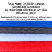70x105cm Alpaka Kumaş Türk Bayrağı ve 100x150cm Raşel Kumaş Beyaz Kayı Boyu IYI Sancak 2 Bayrak Set - 5