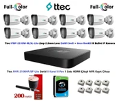 Ttec 2mp Dahili Sesli Ve Gece Renkli 8 Kameralı 6TB Disk Tak Çalıştır Hazır IP Kamera Seti thumbnail 1