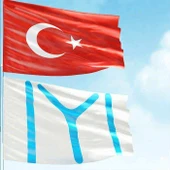 70x105cm Alpaka Kumaş Türk Bayrağı ve 100x150cm Raşel Kumaş Beyaz Kayı Boyu IYI Sancak 2 Bayrak Set - 1