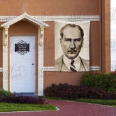 Sivil Gazi Mustafa Kemal Atatürk - Portre - Takım Elbiseli Modern Atatürk Poster Bayrak 100x150 cm - 1