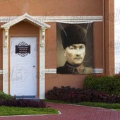 Üniformalı Kalpaklı Gazi Mustafa Kemal Atatürk - Portre - Poster Bayrak 100x150 cm - 1