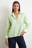 Zebra Desen Modal Gömlek Yeşil thumbnail 6