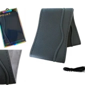 Lüx Desenli Deri Dikme Direksiyon Kılıfı 38-40cm Siyah Şeritli OND372 - 1