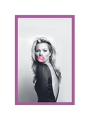 Kate Moss Vintage Siyah Beyaz Fotoğraf  Dekoratif Hediye Not Kartı ve Kartpostal  10x15 cm - 1