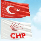 70x105 cm Alpaka Kumaş Türk Bayrağı ve 100x150 cm Raşel Kumaş CHP Beyaz Bayrak - 2 Bayrak Set - 1
