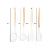 Porsima 3166 Bambu Silikon 4 Parça Servis Takımı Seti Beyaz Beyaz thumbnail 3