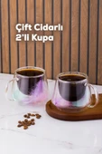 Perotti 16798 Double Feather Çift Cidarlı Kupa 2 Adet 200 Ml Şeffaf thumbnail 2