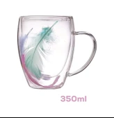 Perotti 16796 Double Feather Çift Cidarlı Kupa 2 Adet 350 Ml Şeffaf thumbnail 3