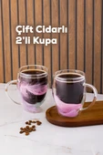 Perotti 16796 Double Feather Çift Cidarlı Kupa 2 Adet 350 Ml Şeffaf thumbnail 1