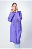 Meşem Kapüşonlu Ve Çıtçıtlı Eva Yağmurluk Mor - MEŞEM 8998 thumbnail 1