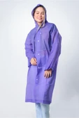 Meşem Kapüşonlu Ve Çıtçıtlı Eva Yağmurluk Mor - MEŞEM 8998 thumbnail 5