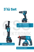 HADRON 3'lü set (Şarjlı hilti + Şarjlı spral + Çelik mandrenli kömürsüz matkap ) thumbnail 2
