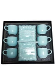 çaycup Turkuaz 6 Kişilik 12 Parça Modern Lüx Kahve Takımı thumbnail 3