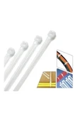 SRV Kablo Bağı Plastik Kelepçe 4.8 X 250 mm Cırt Kelepçe Beyaz 100 Adet thumbnail 4