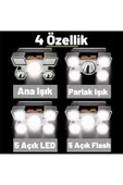 Fenercimağaza 5led Dahili Pil Usb Şarj Edilebilir Kafa Feneri Lambası thumbnail 3