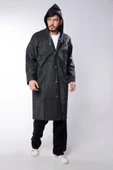 Meşem Kapüşonlu Ve Çıtçıtlı Eva Yağmurluk Siyah - MEŞEM 8998 thumbnail 1
