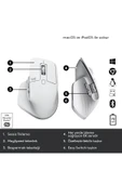 logitech MX Master 3S Performans 8.000 DPI Optik Sensörlü Sessiz Kablosuz Mouse - Beyaz 910-006560 - 6
