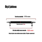 Lüx Çekmece Dolap Kapak Kulpu Siyah 128 Mm Metal Kulp 5 Adet thumbnail 3