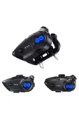 Y5x Rgb Işıklı Intercom 5 Kişi Bağlantılı 1000mah Motosiklet Bluetooth Kulaklık Seti thumbnail 1